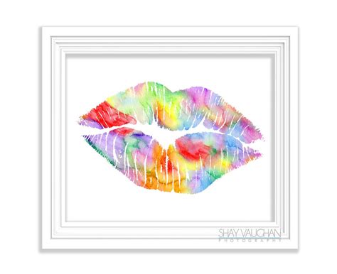 Kiss Art Print Lips Watercolor Fashion Poster Abstract Lips - Etsy