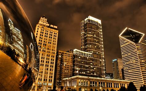 #1162510 city, cityscape, night, building, reflection, skyline, skyscraper, evening, HDR ...