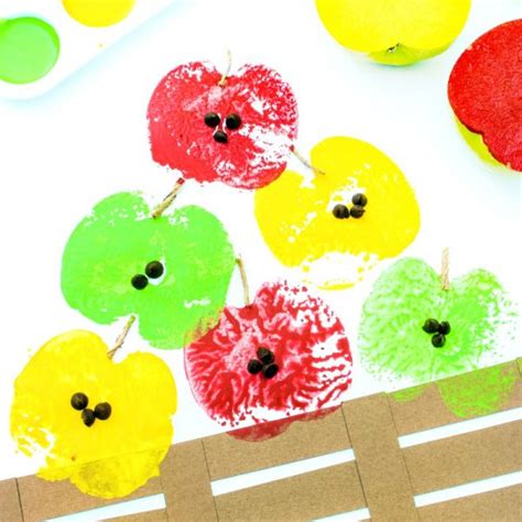 Apple Stamping Craft for Kids - Apple Crafts for Preschool - Natural ...