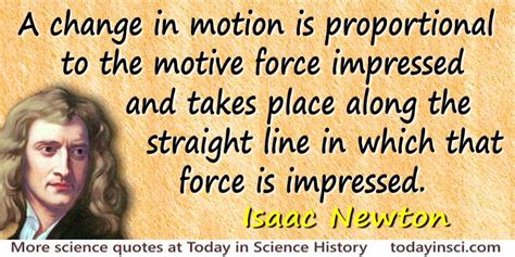 Isaac Newton quote A change in motion - Large image 800 x 400 px