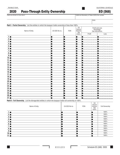 Form 568 Schedule EO - 2020 - Fill Out, Sign Online and Download Fillable PDF, California ...