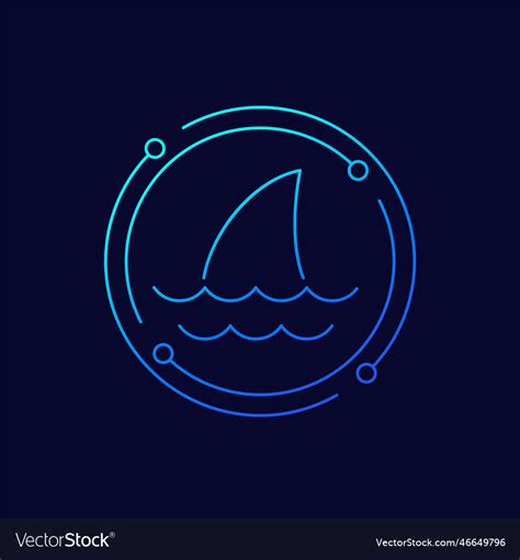 Shark fin icon linear design Royalty Free Vector Image