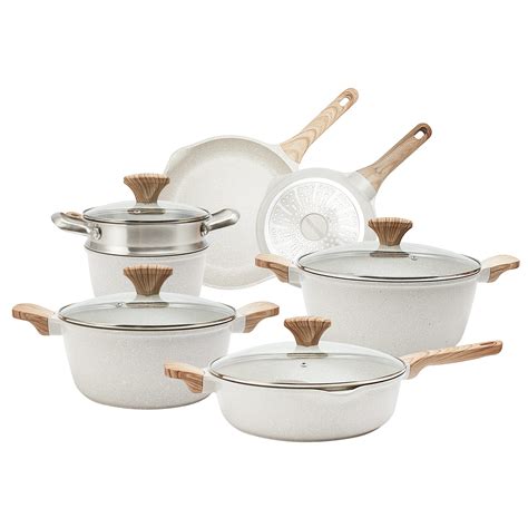 Country Kitchen Nonstick Induction Cookware Sets - 11 Piece Nonstick Cast Aluminum Pots and Pans ...