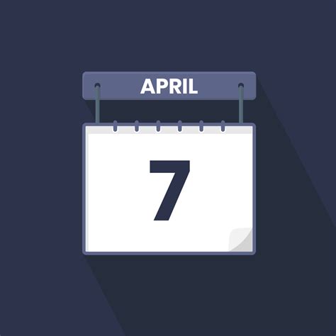 7th April calendar icon. April 7 calendar Date Month icon vector illustrator 12930999 Vector Art ...