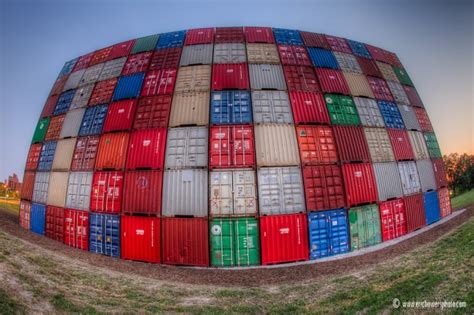 Shipping Container Art Installation Across from KC Federal Reserve - Eric Bowers Photoblog