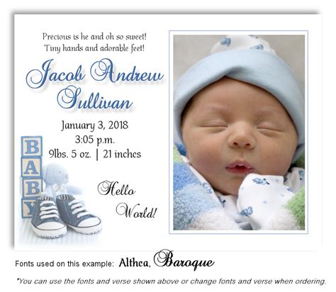 Sample Birth Announcements | The Document Template