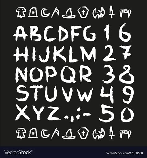 Spooky hand drawn horror scary letters Royalty Free Vector