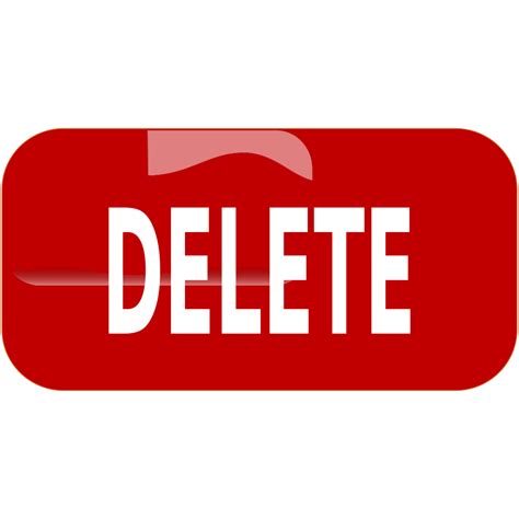 Red Delete Rectangle Button PNG, SVG Clip art for Web - Download Clip ...