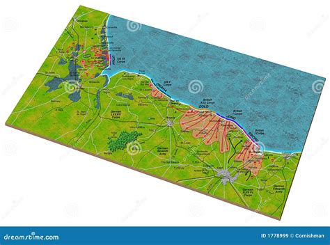 D-Day Map stock illustration. Illustration of europe, rommel - 1778999