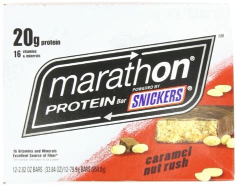 Marathon Bars High Protein Caramel Nut Rush, 2.82oz Bars(Pack of 12) | Pricepulse