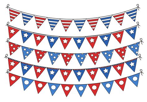 4th Of July Flag Banners Vector Royalty-Free Stock Image - Storyblocks