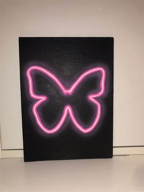 butterfly neon sign painting | Small canvas art, Diy art painting, Art painting acrylic