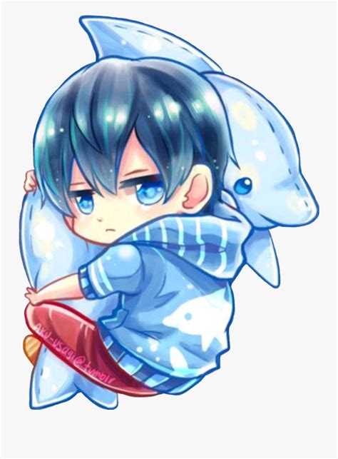 Transparent Baby Shark Clipart - Cute Chibi Anime Boy , Free Transparent Clipart - ClipartKey