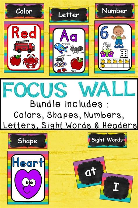 Focus Wall Bundle - Brights | Letter activities preschool, Focus wall ...