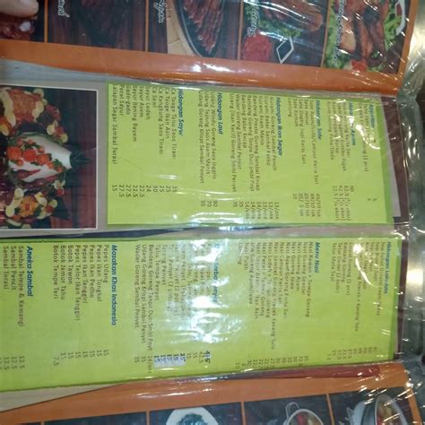 Menu at Kerta Sari Restaurant, Malang