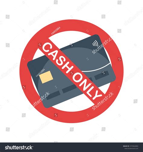 Cash Only No Debit Credit Card Stock Vector (Royalty Free) 1975962803 ...