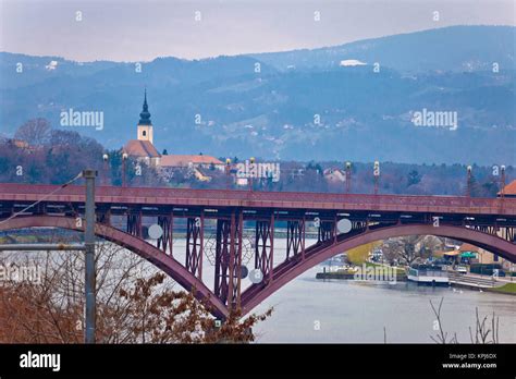 Maribor bridge on Drava river Stock Photo - Alamy