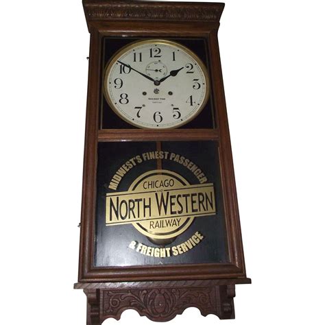 Chicago & North Western Railway Wall Regulator Clock with Waterbury 30 Day Movement !!! Circa ...