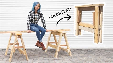 HEAVY DUTY DIY Folding Sawhorses - YouTube