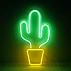 ENUOLI Cactus Lights Neon Signs LED Cactus Neon Lights Night Lights with Pedestal Room Decor ...