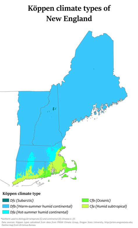 New England Köppen - Climate of New England - Wikipedia