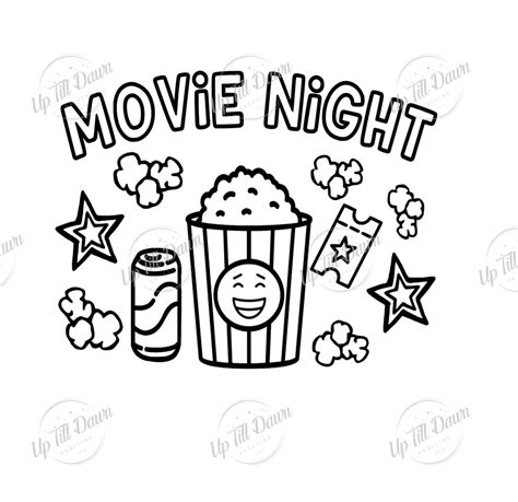 Movie Night SVG Movie Coloring Shirt SVG | Etsy