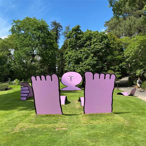 A Trio of Colorful Characters Expand Jean Jullien’s Installation in a Nantes Botanical Garden ...