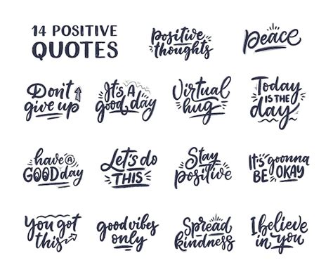 Premium Vector | Set with Positive lettering slogans in modern style ...