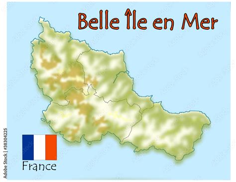 belle ile en mer island france flag map emblem Stock Vector | Adobe Stock