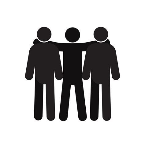 Embracing people silhouette icon. Friends meeting. Friendship. Isolated vector illustration ...