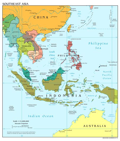 Large scale political map of Southeast Asia – 2012 | Vidiani.com | Maps ...