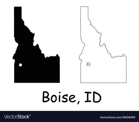 Boise idaho id state border usa map Royalty Free Vector