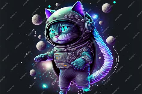 Premium AI Image | A cat in a space suit with a space suit on it.