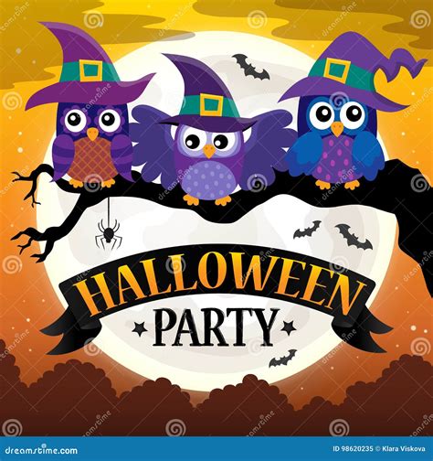 Halloween Party Sign Theme Image 7 Stock Vector - Illustration of seasonal, occasion: 98620235