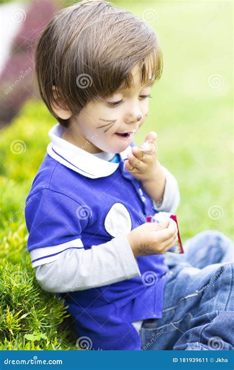 Happy Child Eating stock image. Image of home, indian - 181939611