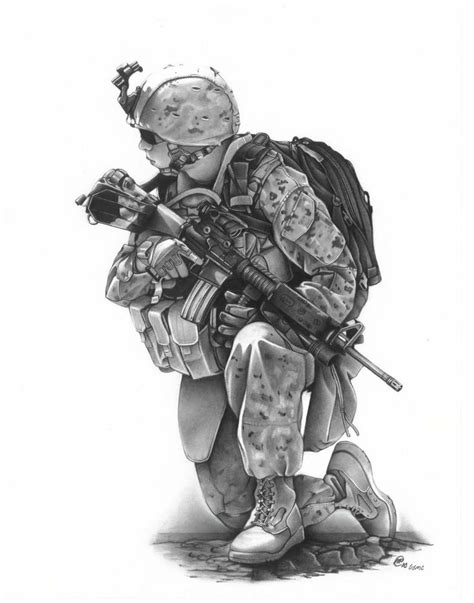 Pin by Josef Spencer on USMC United States Marine Corps | Military drawings, Soldier drawing ...