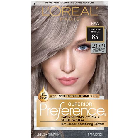 L'Oreal Paris Fade - Defying Color + Shine System Permanent Hair Color - Soft Silver Blonde ...