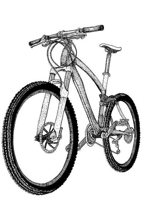 Mountain Bike Drawing by Karl Addison - Pixels