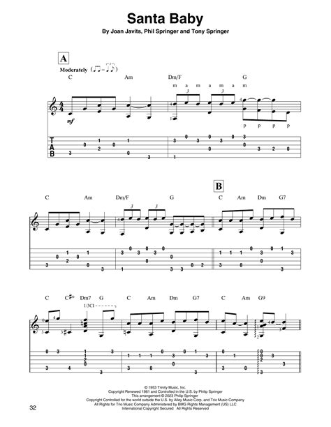 Santa Baby by Eartha Kitt - Solo Guitar - Guitar Instructor