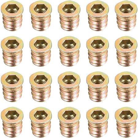 HSEAMALL Zinc Alloy Furniture Hex Socket Screw, M4 M5 M6 M8 M10 Threaded Insert Nuts Wood Screws ...