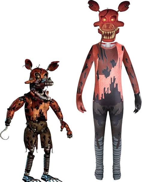 Five Nights at Freddy'S Nightmare Foxy Disfraz, Monos FNAF para niños, Disfraz de Cosplay para ...