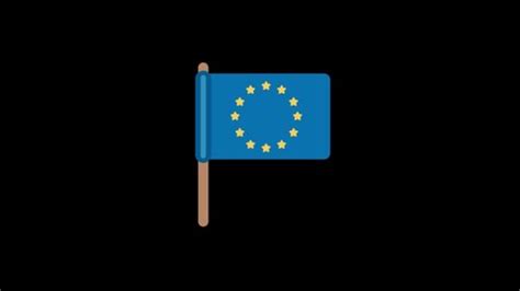 Europe Flag Animated Icon Black Png Stock Footage Video (100% Royalty ...