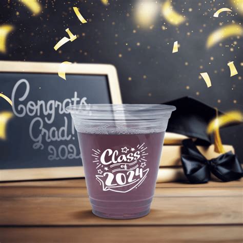 12 oz. Graduation Recyclable Plastic Cup – Class of Victory (White) | THE CUP STORE