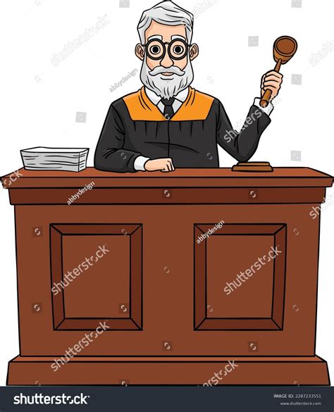 Judge Cartoon Colored Clipart Illustration Stock Vector (Royalty Free ...