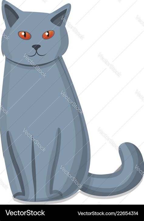 Cute grey cat icon cartoon style Royalty Free Vector Image