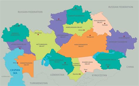 Map of Kazakhstan 2811541 Vector Art at Vecteezy