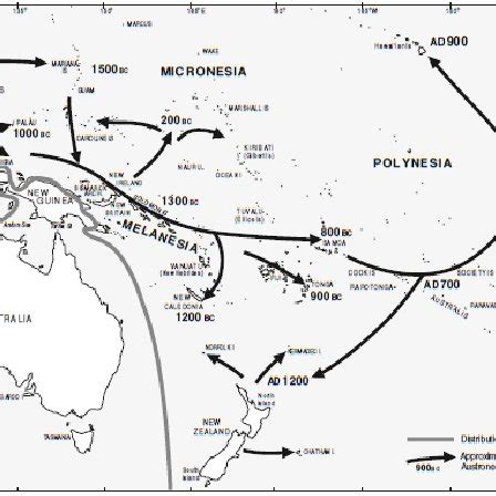 3A: Map showing locations where Austronesian languages are spoken and ...