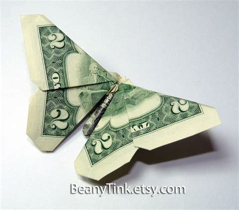 Dollar Origami Two Dollar Round Wing Butterfly