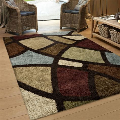 Orian Rugs Soft Shag Geometric Oval Day Multi-Colored Area Rug - Walmart.com - Walmart.com