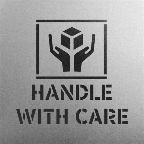 Handle With Care Symbol Stencil | Stencil Revolution